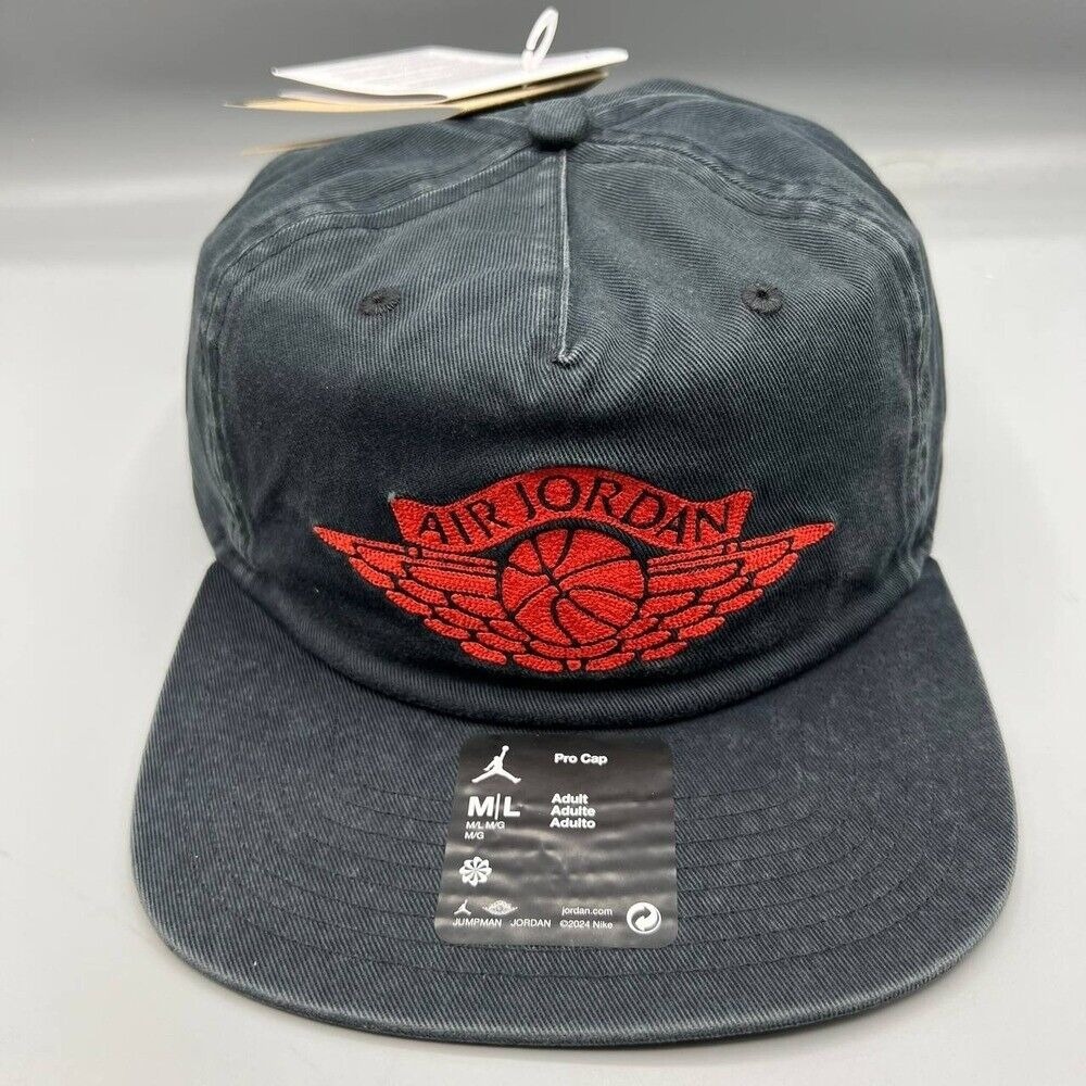 Air Jordan Wings Hat Men M-L Denim Washed Embroidered Jumpman Strap Back Cap New